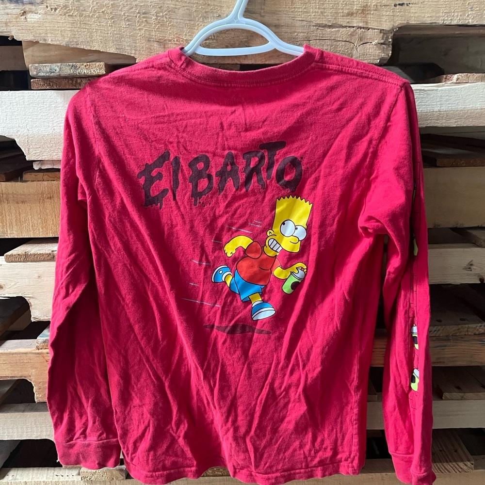 BOYS VANS RED LONG SLEEVE “SIMPSONS” “BART”